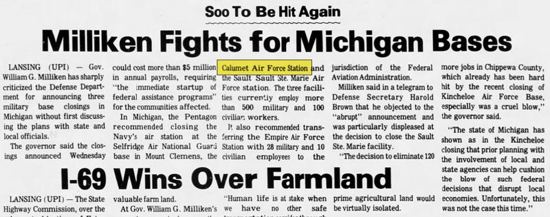 Calumet Air Force Station (Open Skies Project) - April 1978 Article (newer photo)